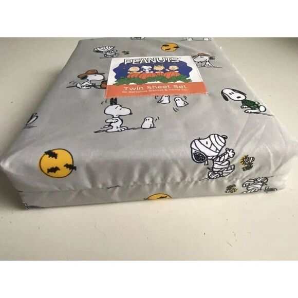 Peanuts Snoopy Halloween TWIN Sheet Set Pumpkin Cactus Cowboy Pumpkin NEW - Picture 16 of 16